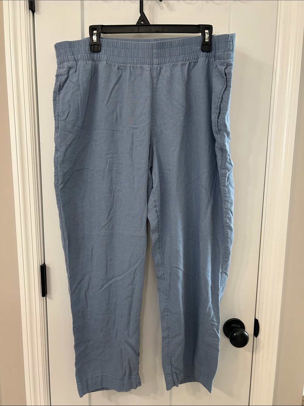 Old Navy Women's Linen Pants — Light Blue Straight Leg